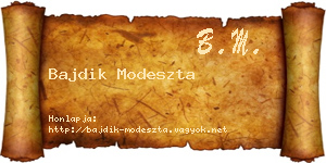 Bajdik Modeszta névjegykártya